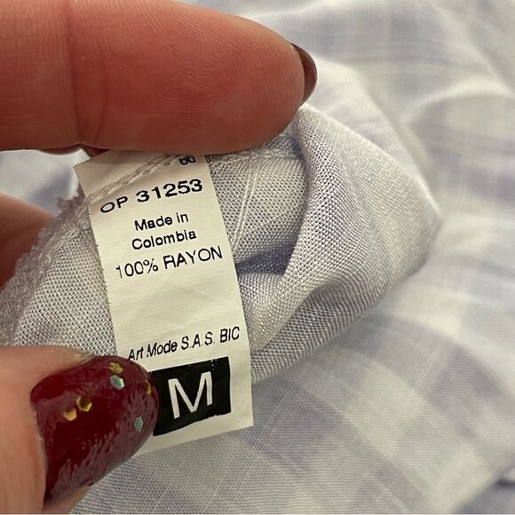 Maaji Seersucker Magnolia Short Dress Purple White Size M - Picture 9 of 9